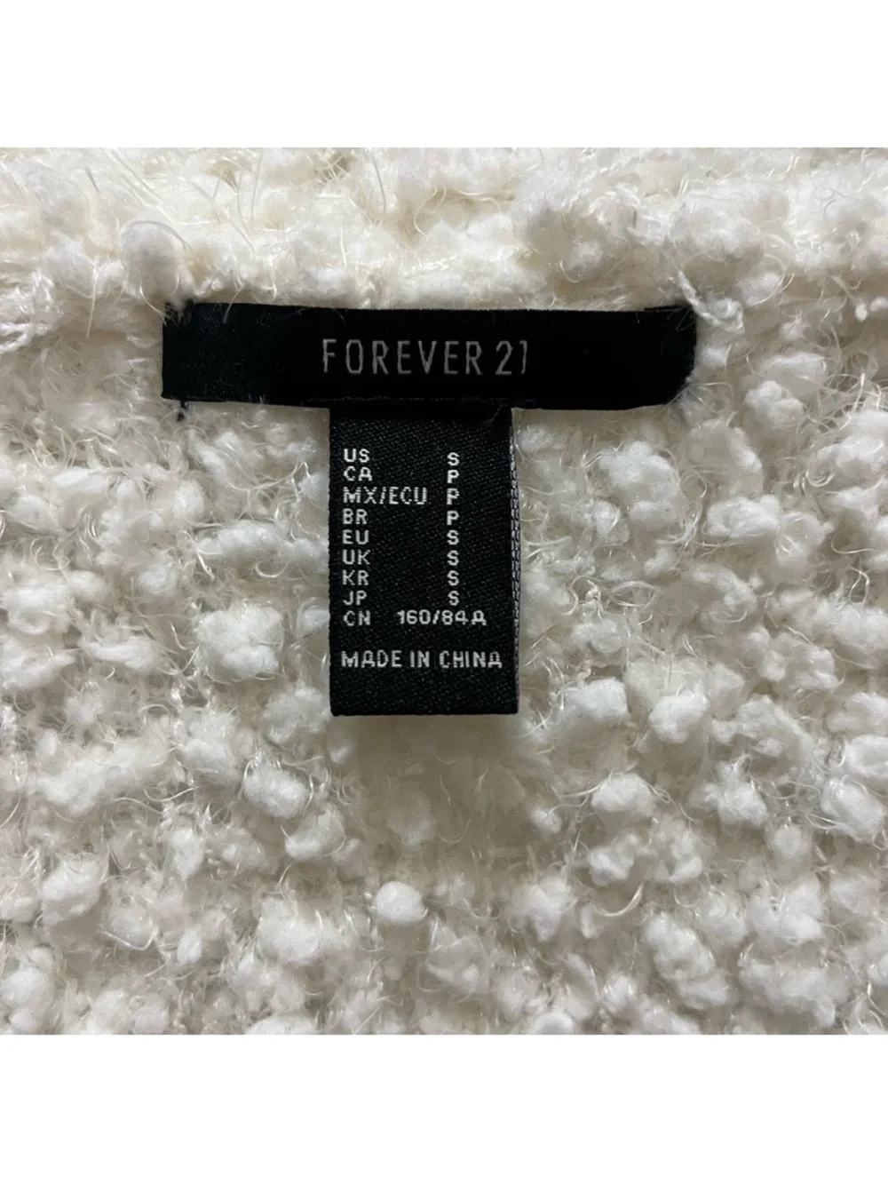 Forever 21 Cream Popcorn-Knit Open Cardigan